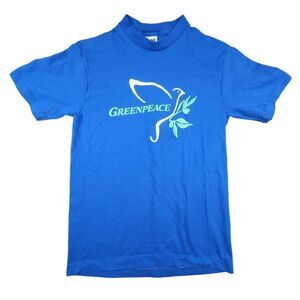 Vintage Greenpeace T Shirt Mens Size Small 90s Dove Environmentalism Made In USA